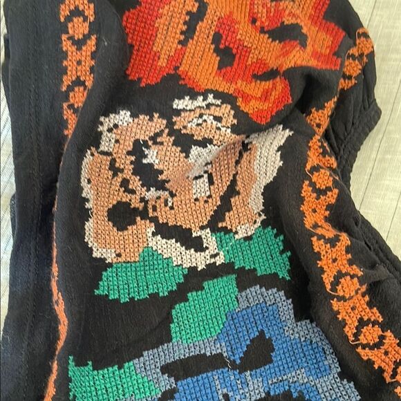 Free People Blue Embroidered Flutter Sleeve Blouse - Picture 6 of 7